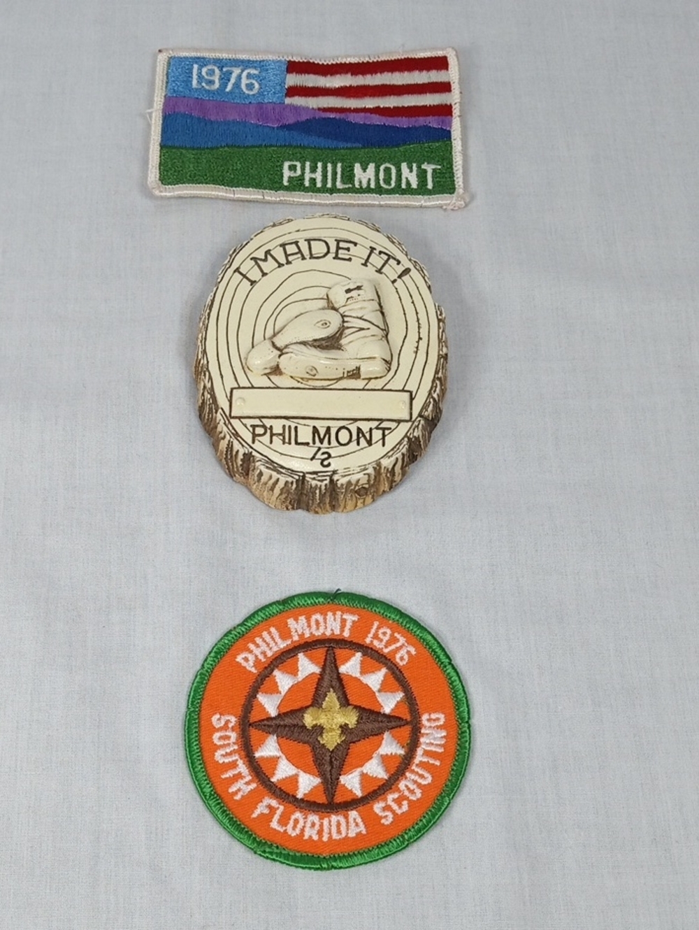 Vintage Boy Scouts Of America Used Philmont Patches And Wall Plaque